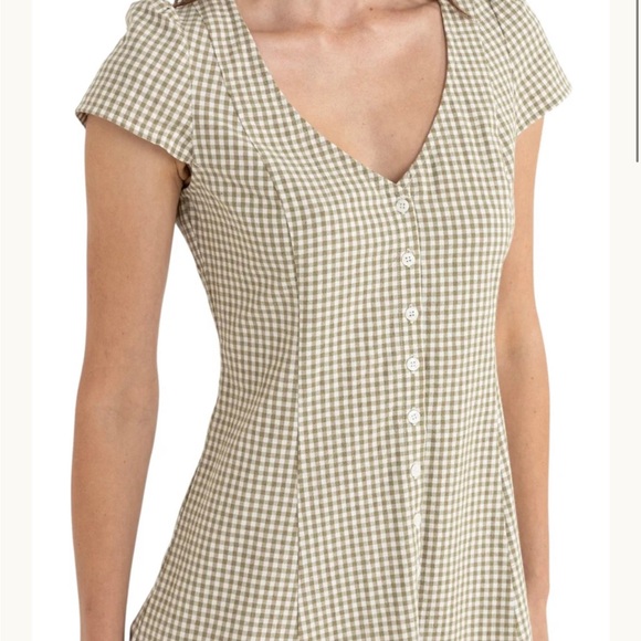 Rhythm Lola Check Cap Sleeve Mini Dress - Picture 3 of 5